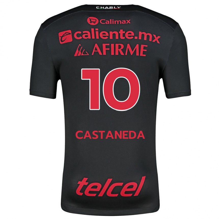 Men Football Kevin Castañeda #10 Black Red Home Jersey 2024/25 T-Shirt Za