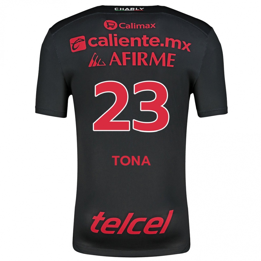 Men Football Iván Tona #23 Black Red Home Jersey 2024/25 T-Shirt Za