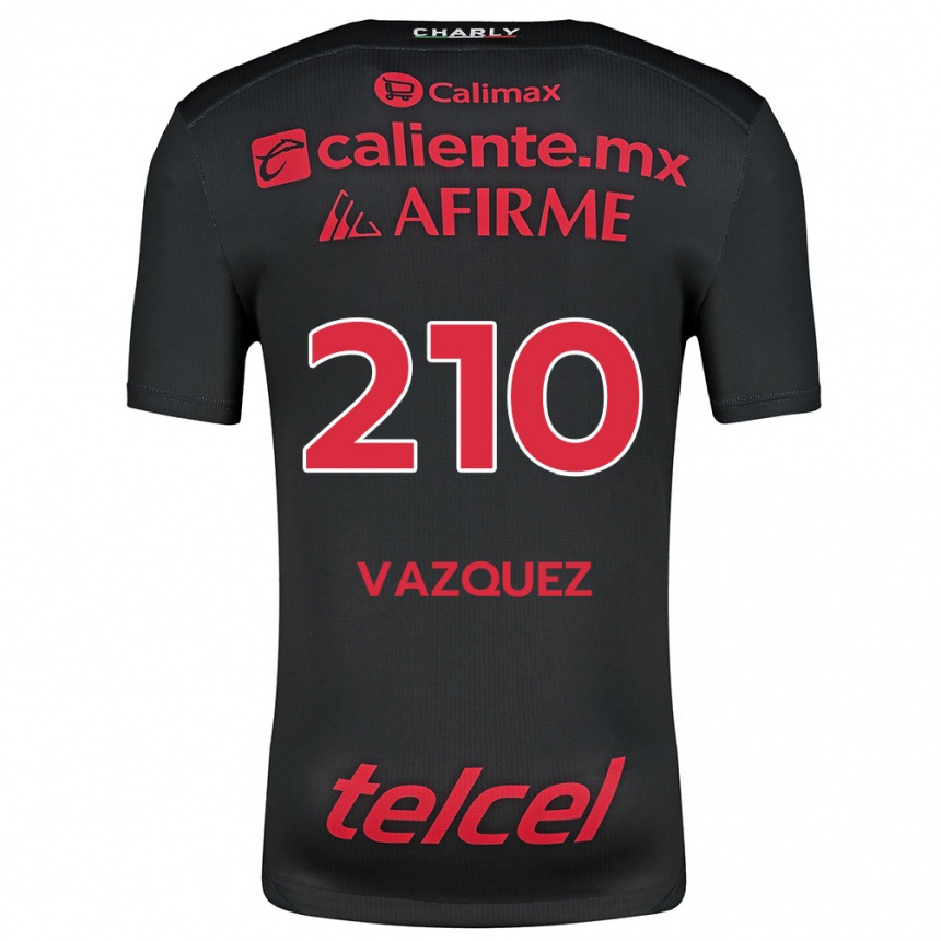 Men Football Daniel Vázquez #210 Black Red Home Jersey 2024/25 T-Shirt Za