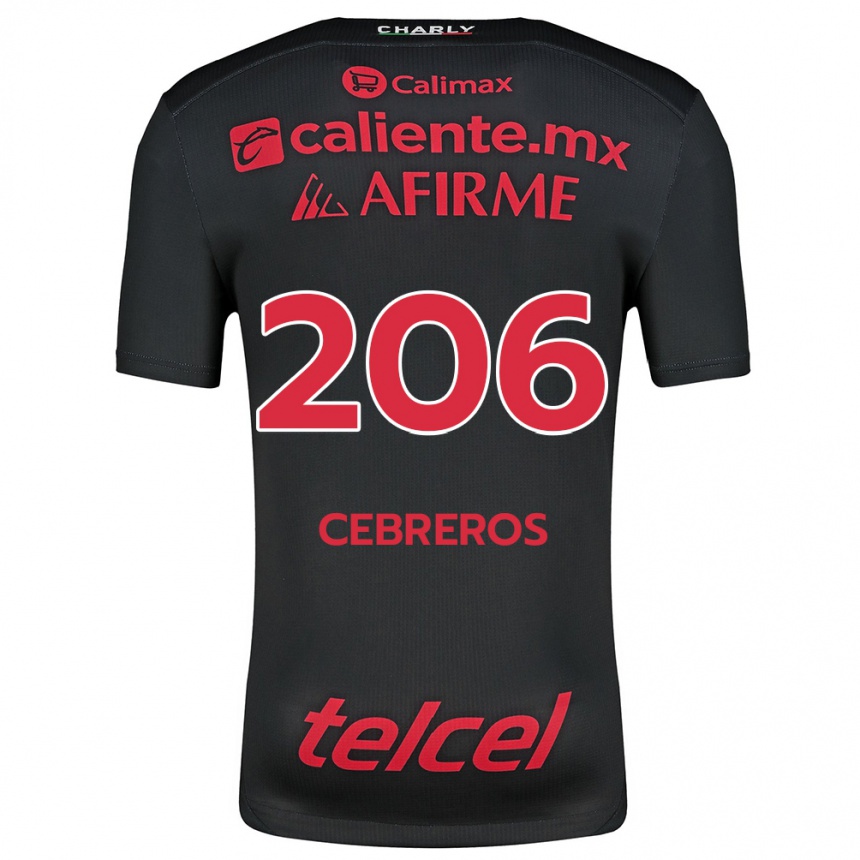 Men Football Luis Cebreros #206 Black Red Home Jersey 2024/25 T-Shirt Za