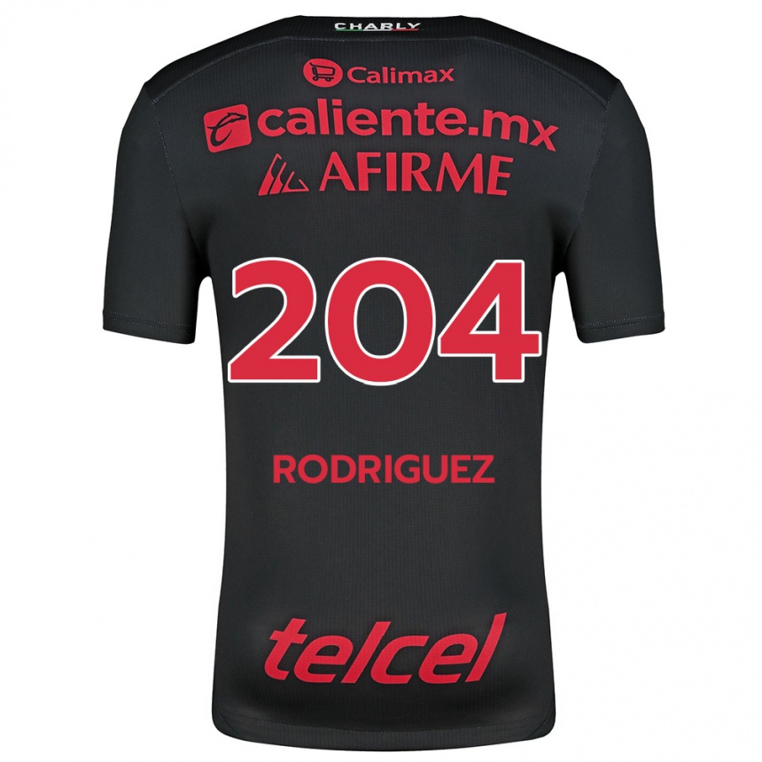 Men Football Jesús Rodríguez #204 Black Red Home Jersey 2024/25 T-Shirt Za