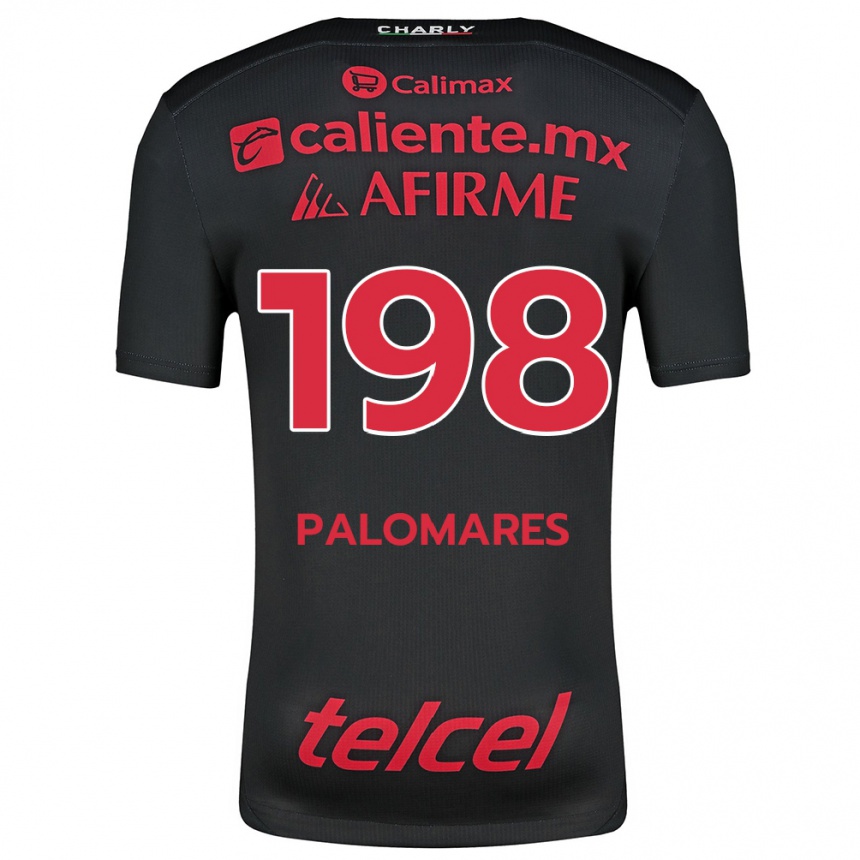 Men Football Ramón Palomares #198 Black Red Home Jersey 2024/25 T-Shirt Za