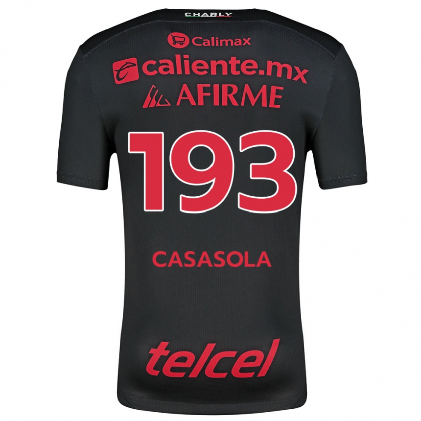 Men Football Axel Casasola #193 Black Red Home Jersey 2024/25 T-Shirt Za