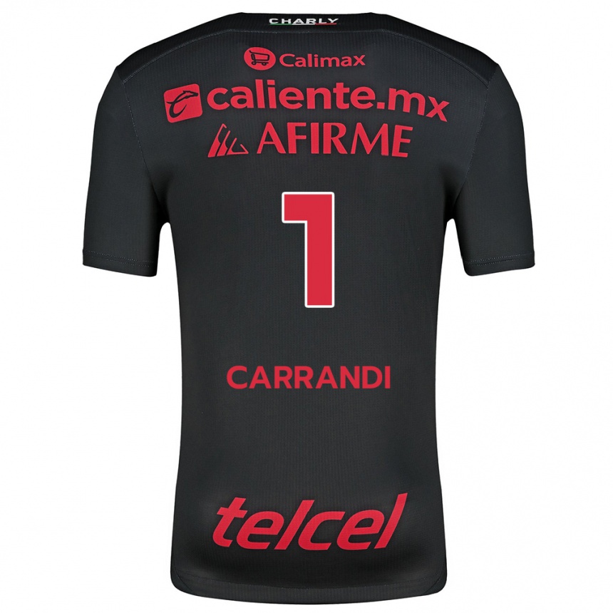 Men Football Daniela Carrandi #1 Black Red Home Jersey 2024/25 T-Shirt Za