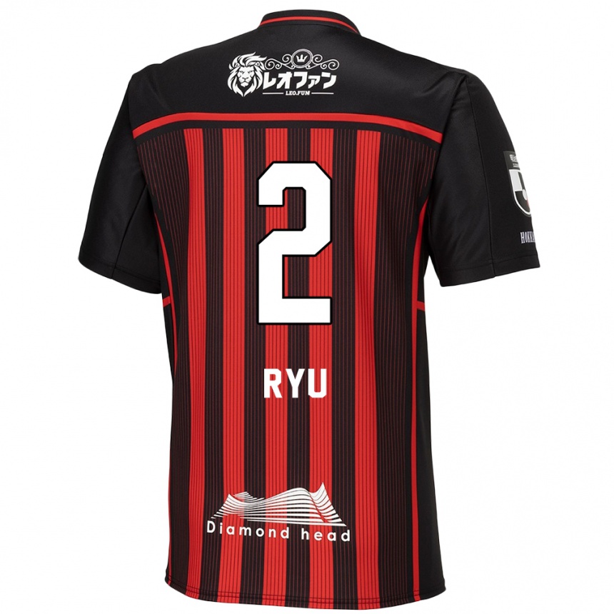 Men Football Ryu Takao #2 Red Black Home Jersey 2024/25 T-Shirt Za