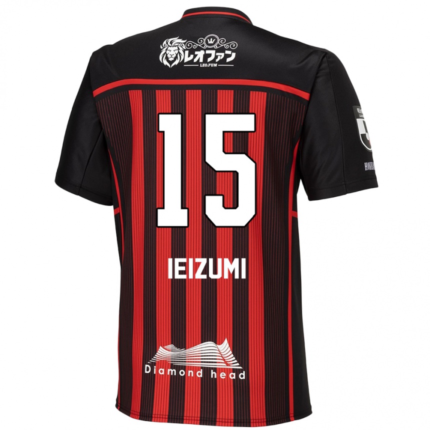 Men Football Rei Ieizumi #15 Red Black Home Jersey 2024/25 T-Shirt Za