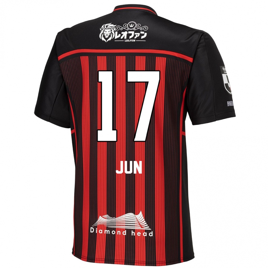 Men Football Jun Kodama #17 Red Black Home Jersey 2024/25 T-Shirt Za