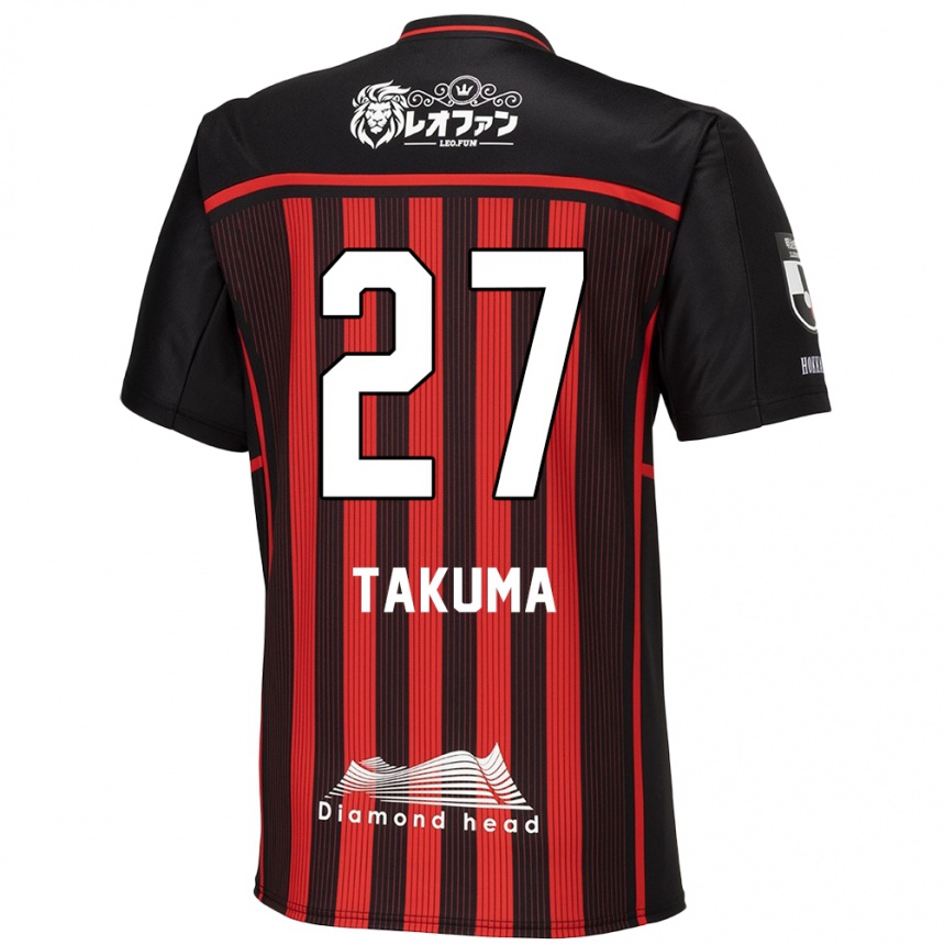 Men Football Takuma Arano #27 Red Black Home Jersey 2024/25 T-Shirt Za