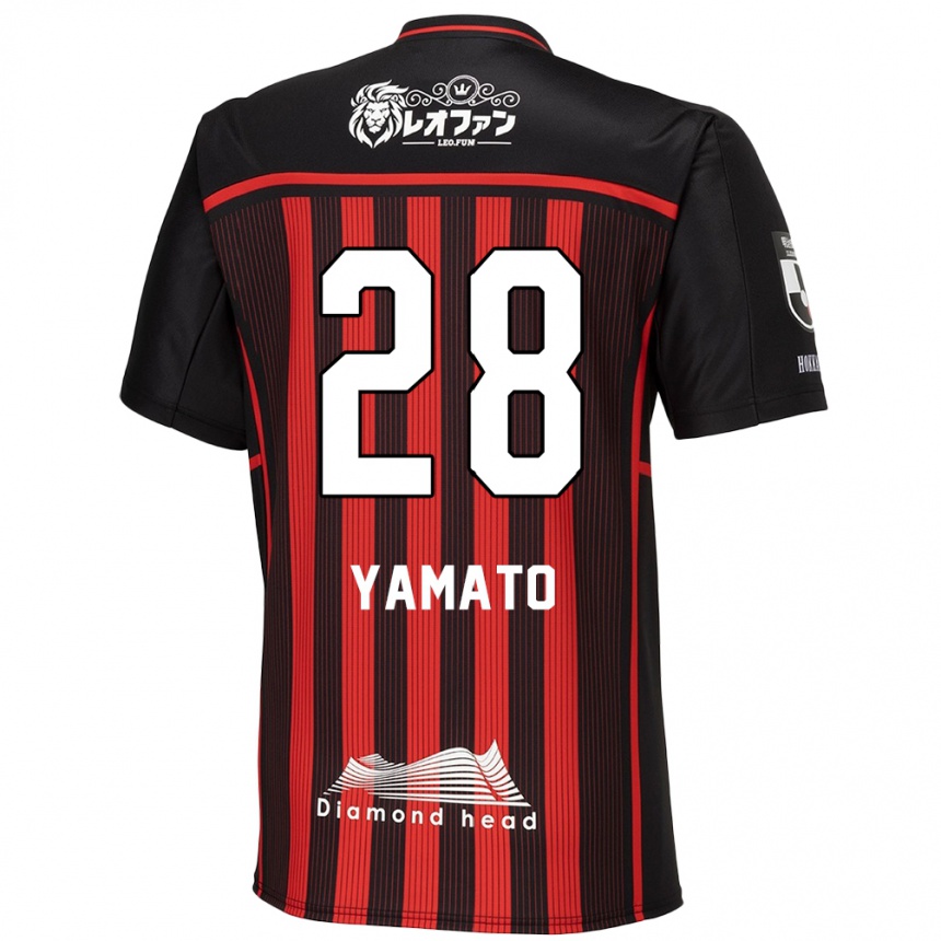 Men Football Yamato Okada #28 Red Black Home Jersey 2024/25 T-Shirt Za