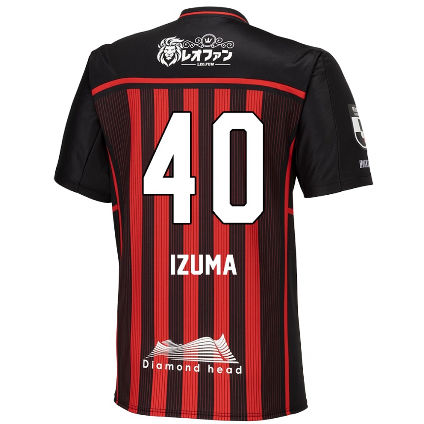 Men Football Shido Izuma #40 Red Black Home Jersey 2024/25 T-Shirt Za