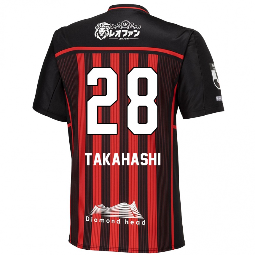 Men Football Koga Takahashi #28 Red Black Home Jersey 2024/25 T-Shirt Za