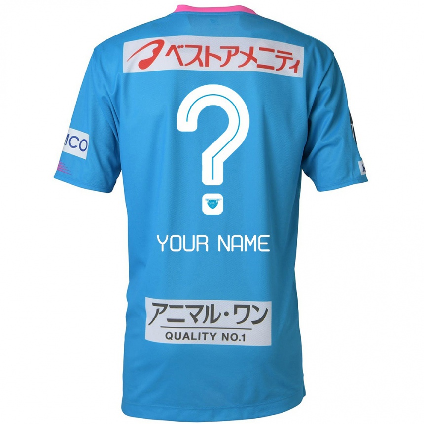 Men Football Your Name #0 Blue Pink Home Jersey 2024/25 T-Shirt Za