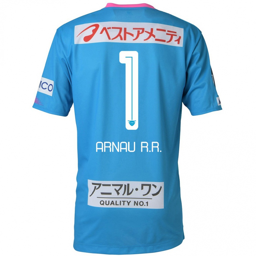 Men Football Arnau Riera #1 Blue Pink Home Jersey 2024/25 T-Shirt Za