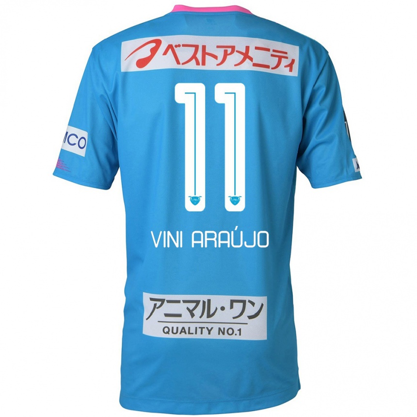 Men Football Vinícius Araújo #11 Blue Pink Home Jersey 2024/25 T-Shirt Za