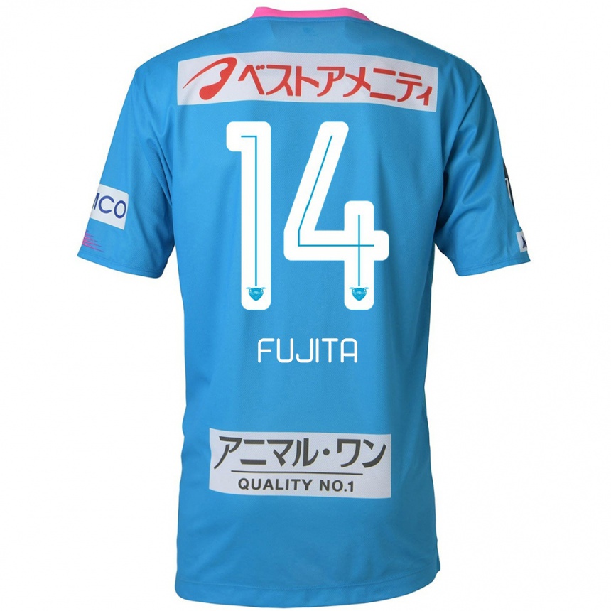 Men Football Naoyuki Fujita #14 Blue Pink Home Jersey 2024/25 T-Shirt Za