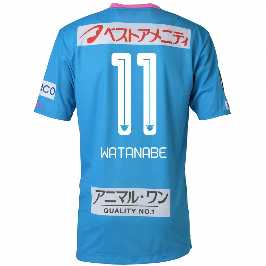 Men Football Shion Watanabe #11 Blue Pink Home Jersey 2024/25 T-Shirt Za