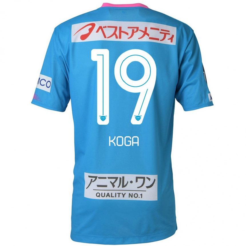 Men Football Ryoma Koga #19 Blue Pink Home Jersey 2024/25 T-Shirt Za