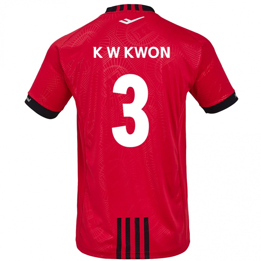 Men Football Wan-Kyu Kwon #3 Red Black Home Jersey 2024/25 T-Shirt Za