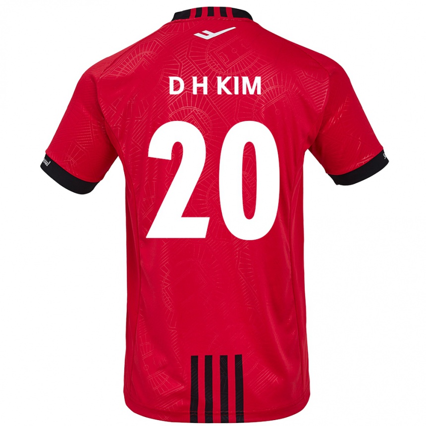 Men Football Hyeon-Deok Kim #20 Red Black Home Jersey 2024/25 T-Shirt Za