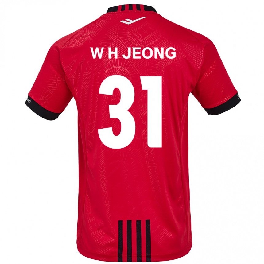 Men Football Hyun-Woong Jeong #31 Red Black Home Jersey 2024/25 T-Shirt Za