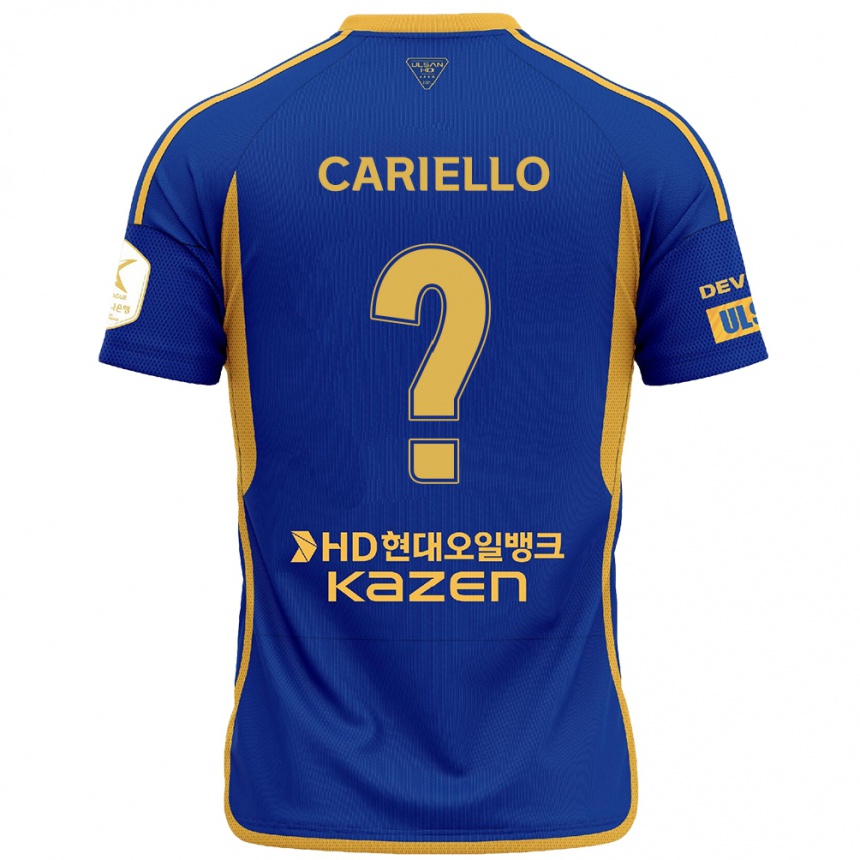 Men Football Yago Cariello #0 Blue Yellow Home Jersey 2024/25 T-Shirt Za