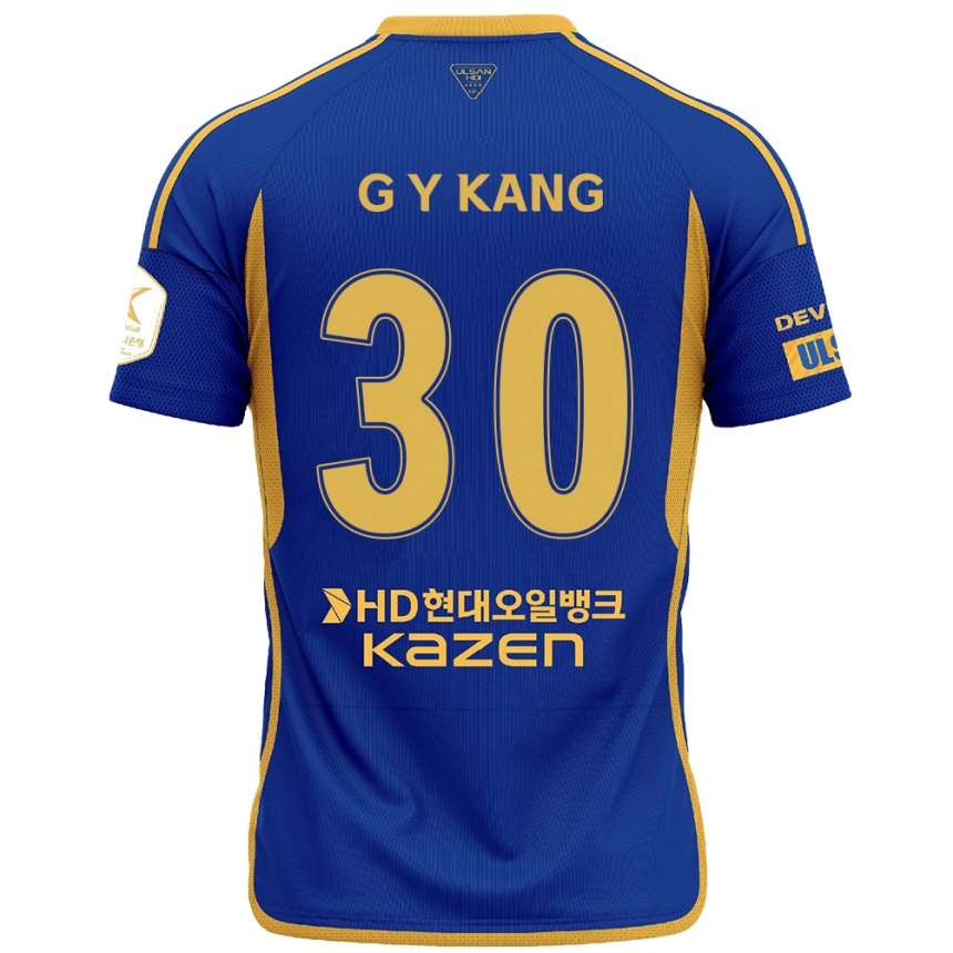 Men Football Yun-Gu Kang #30 Blue Yellow Home Jersey 2024/25 T-Shirt Za