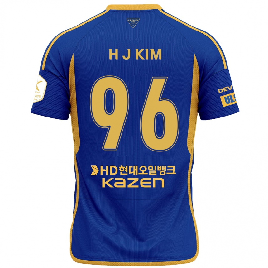 Men Football Ji-Hyun Kim #96 Blue Yellow Home Jersey 2024/25 T-Shirt Za