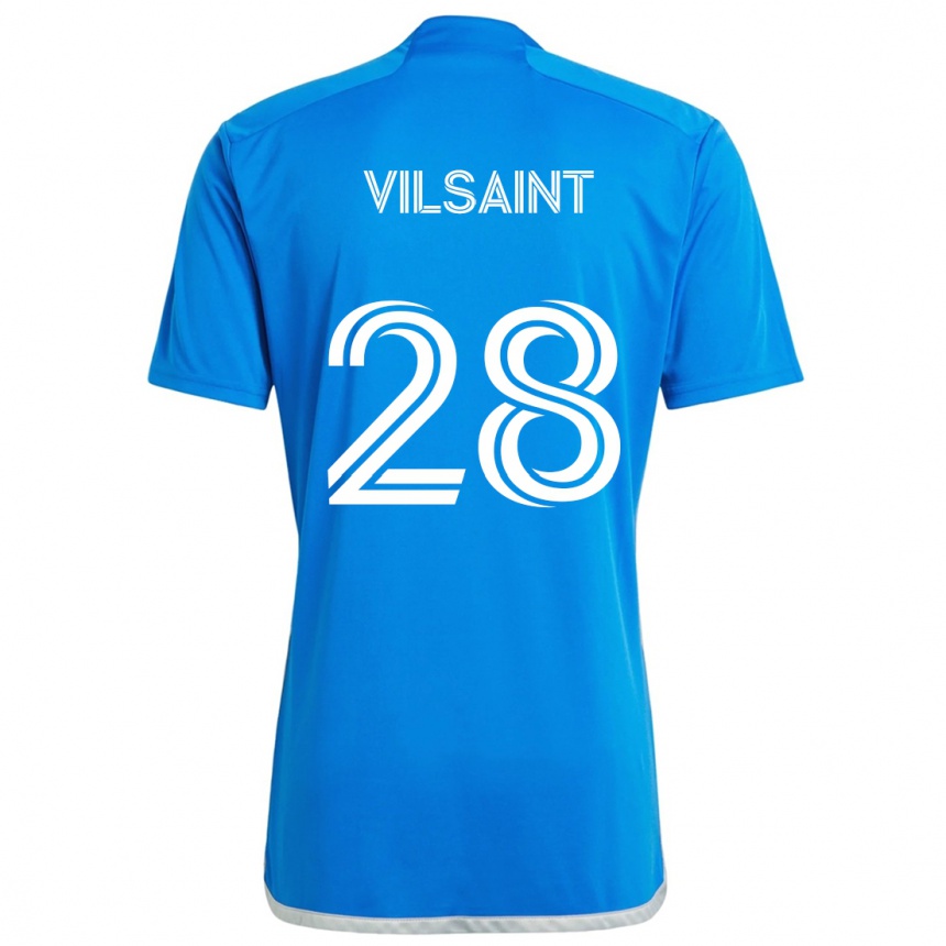 Men Football Jules-Anthony Vilsaint #28 Blue White Home Jersey 2024/25 T-Shirt Za