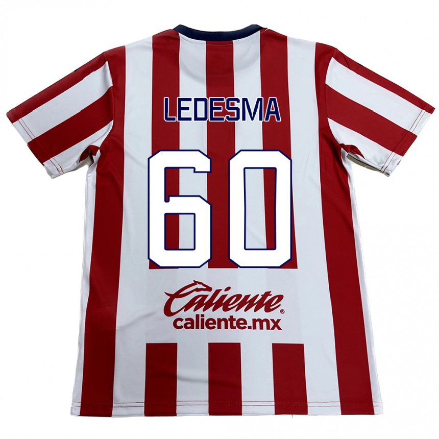 Men Football Luis Ledesma #60 Red White Home Jersey 2024/25 T-Shirt Za