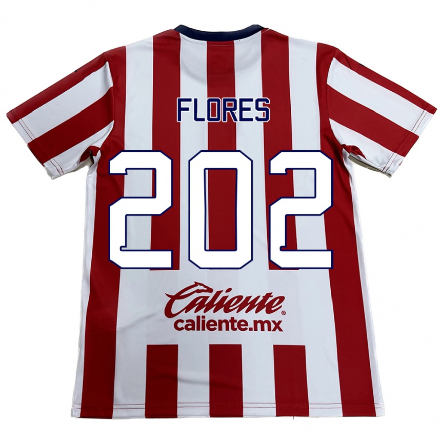 Men Football Daniel Flores #202 Red White Home Jersey 2024/25 T-Shirt Za