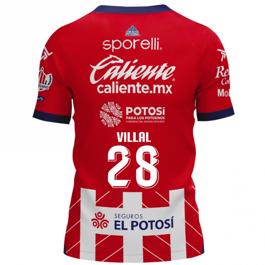 Men Football Jonantán Villal #28 Red White Home Jersey 2024/25 T-Shirt Za