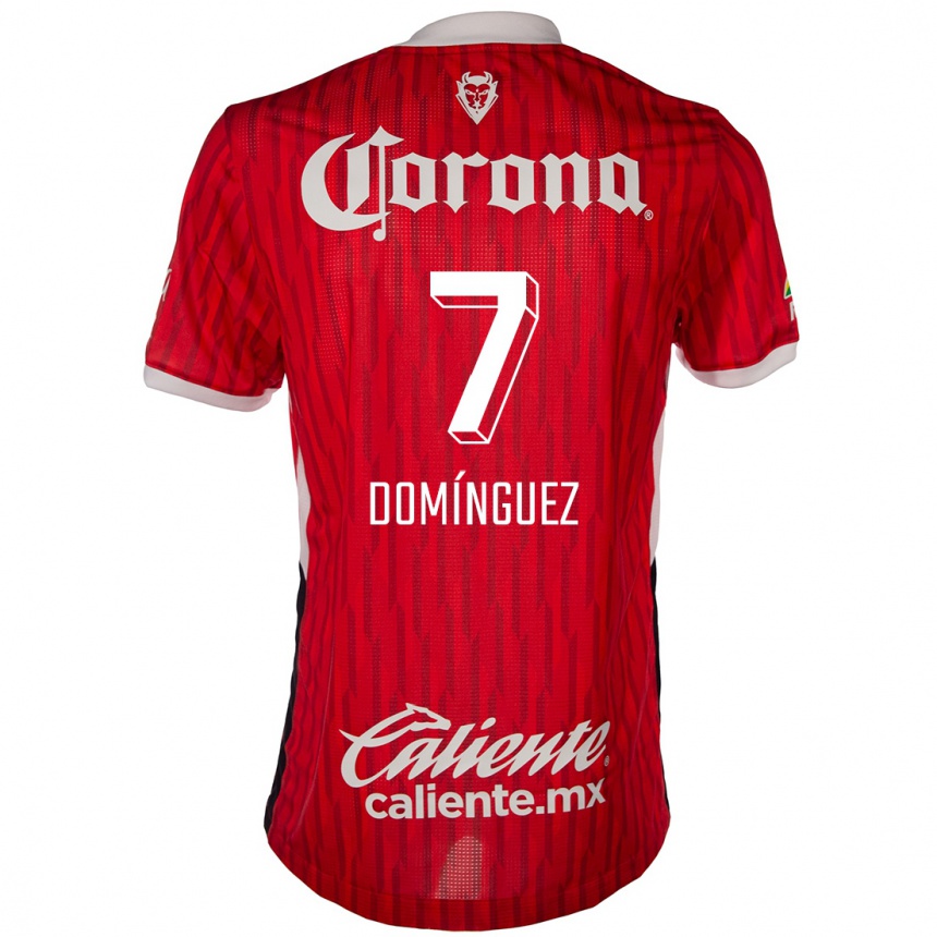 Men Football Juan Domínguez #7 Red White Home Jersey 2024/25 T-Shirt Za