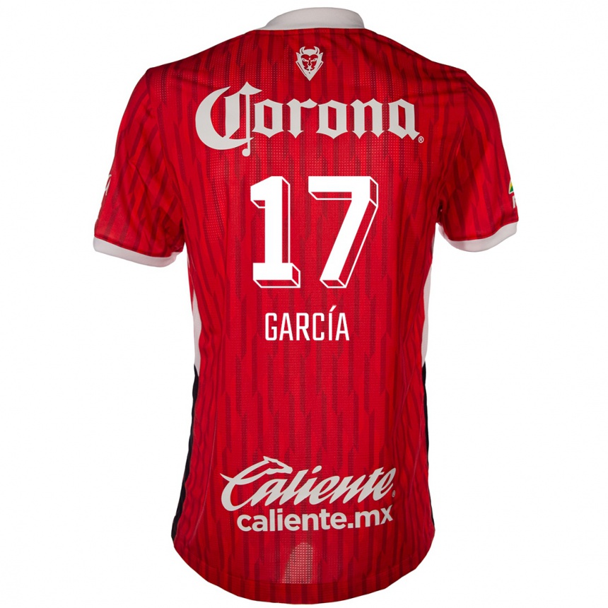 Men Football Brian García #17 Red White Home Jersey 2024/25 T-Shirt Za