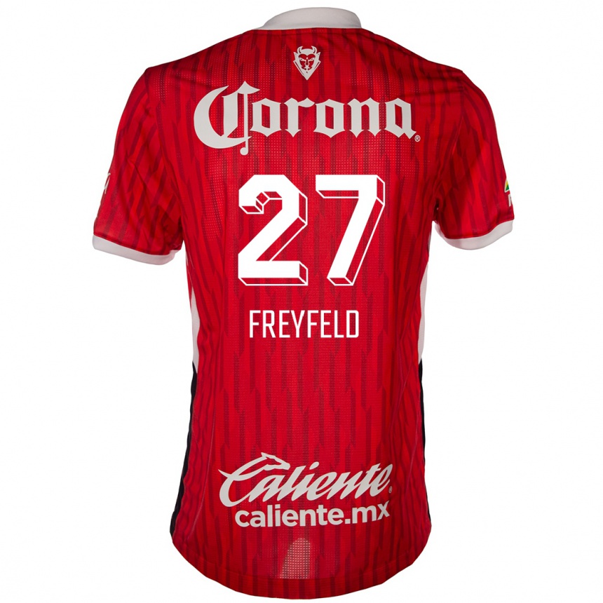 Men Football Emiliano Freyfeld #27 Red White Home Jersey 2024/25 T-Shirt Za