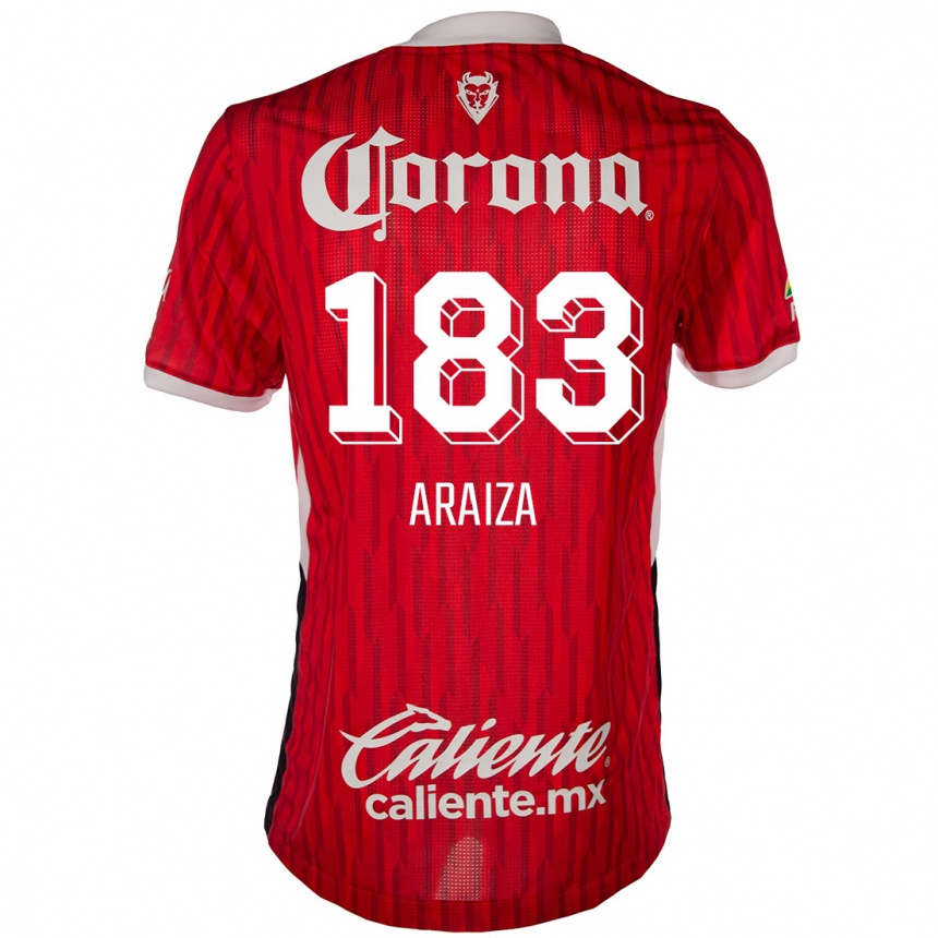 Men Football Daniel Araiza #183 Red White Home Jersey 2024/25 T-Shirt Za