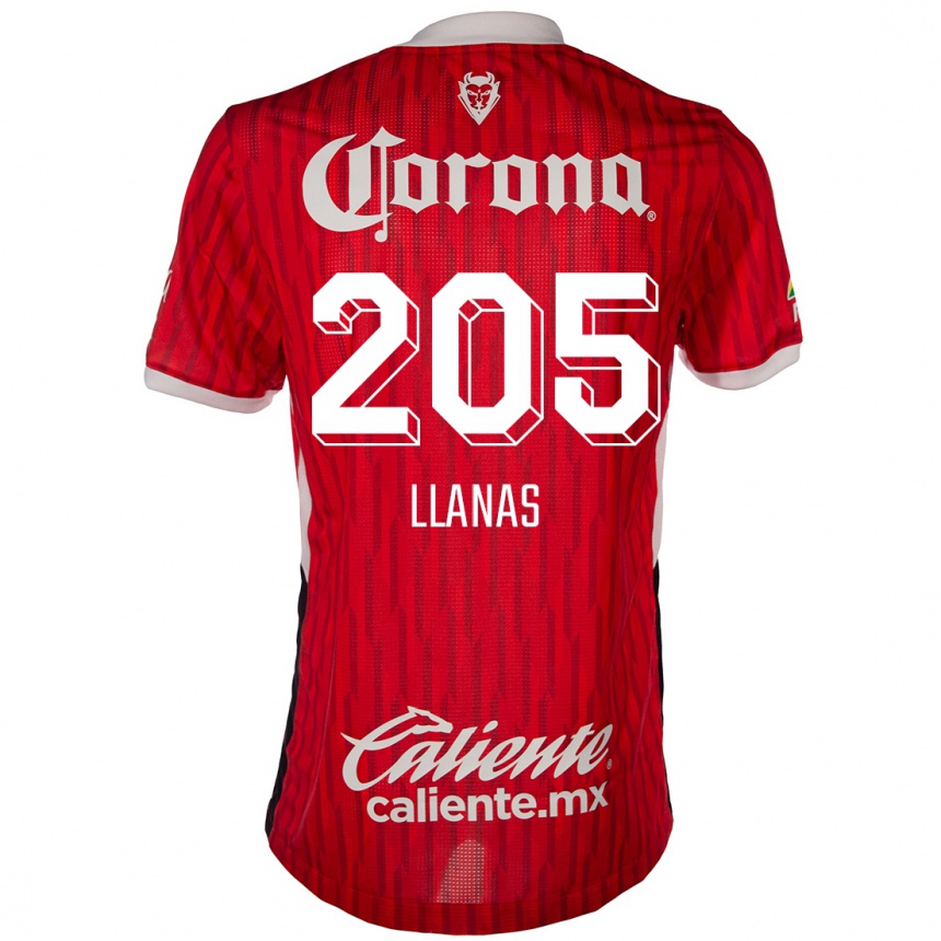 Men Football Emmanuel Llanas #205 Red White Home Jersey 2024/25 T-Shirt Za