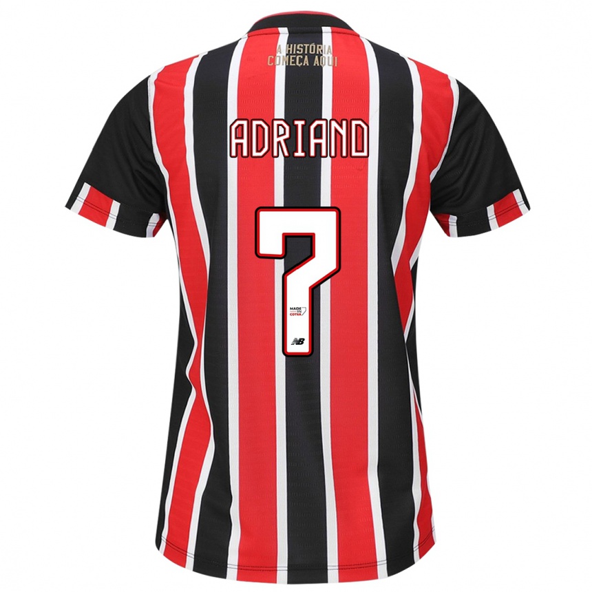 Men Football João Adriano #7 Black Red White Away Jersey 2024/25 T-Shirt Za