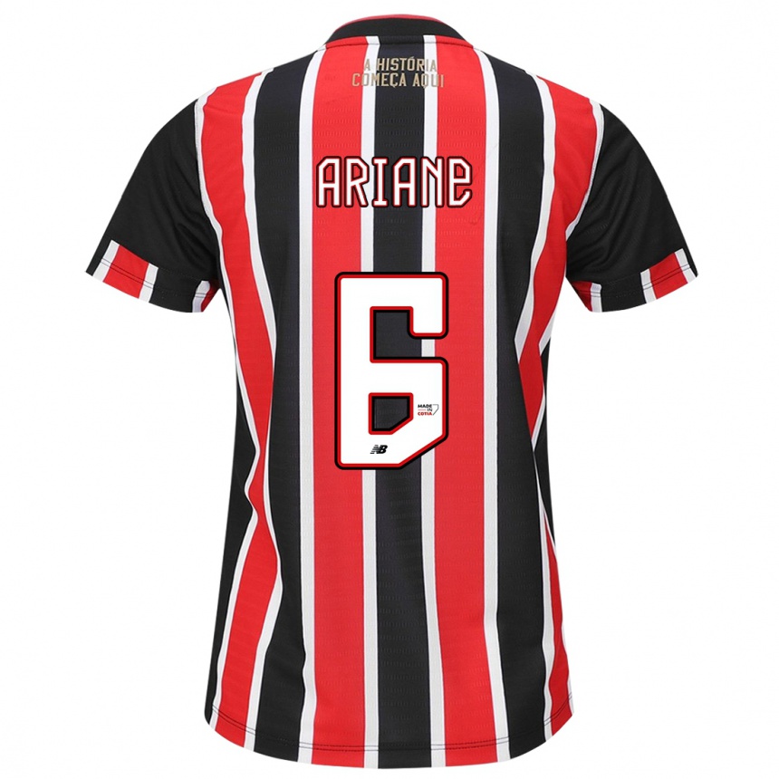 Men Football Ariane #6 Black Red White Away Jersey 2024/25 T-Shirt Za