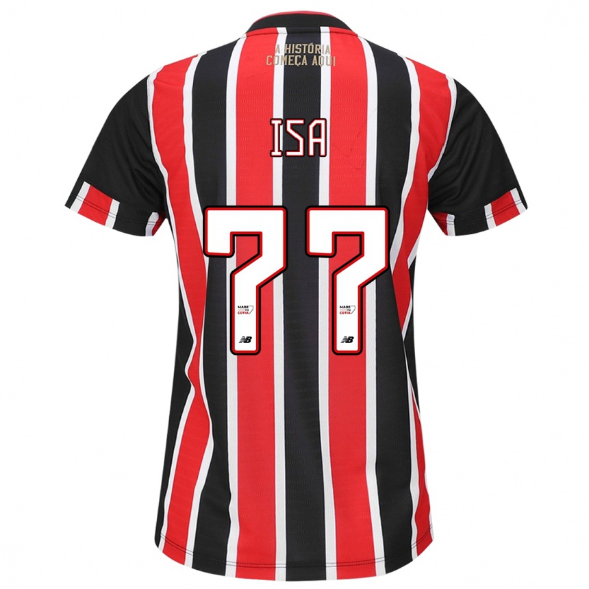 Men Football Isa #77 Black Red White Away Jersey 2024/25 T-Shirt Za