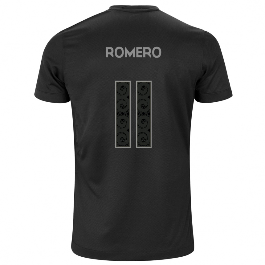 Men Football Angel Romero #11 Black Away Jersey 2024/25 T-Shirt Za