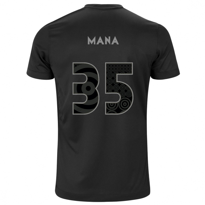 Men Football Léo Mana #35 Black Away Jersey 2024/25 T-Shirt Za