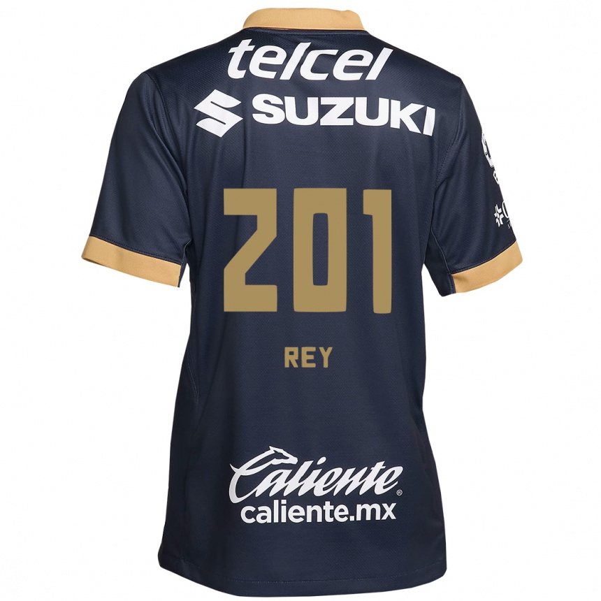 Men Football Santiago Rey #201 Obsidian Gold White Away Jersey 2024/25 T-Shirt Za