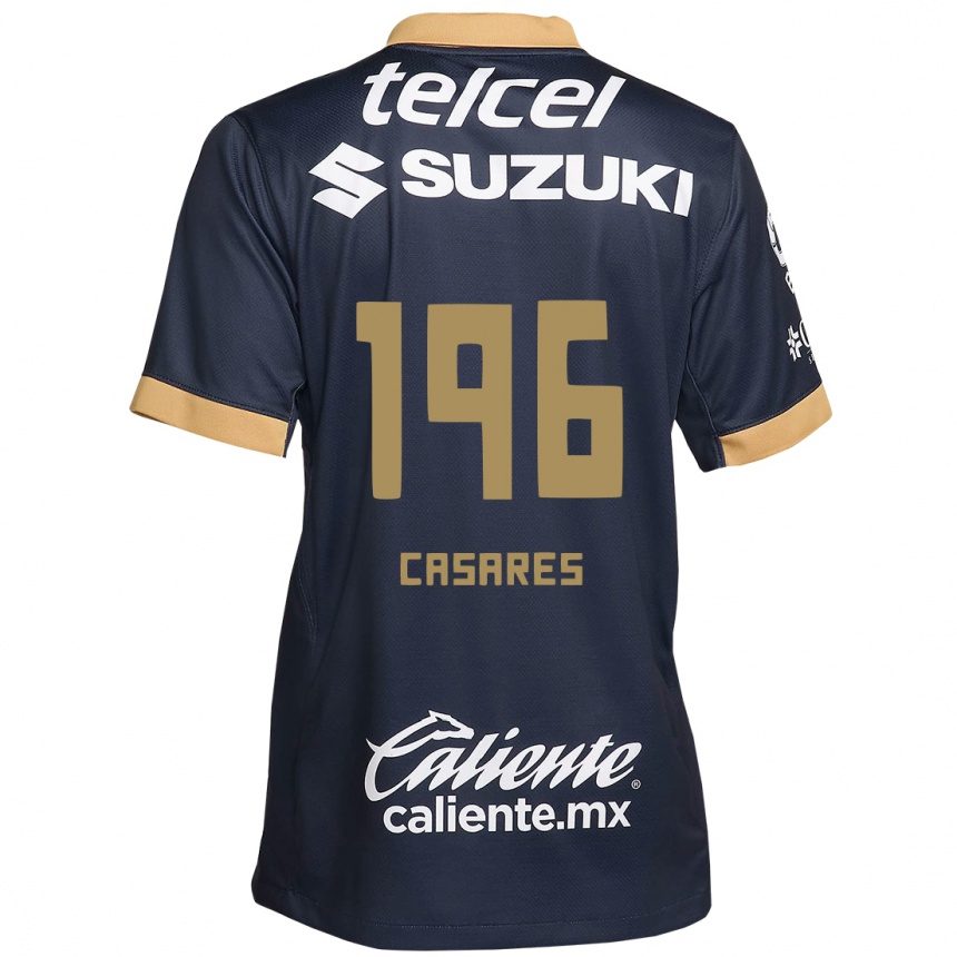 Men Football Mateo Casares #196 Obsidian Gold White Away Jersey 2024/25 T-Shirt Za