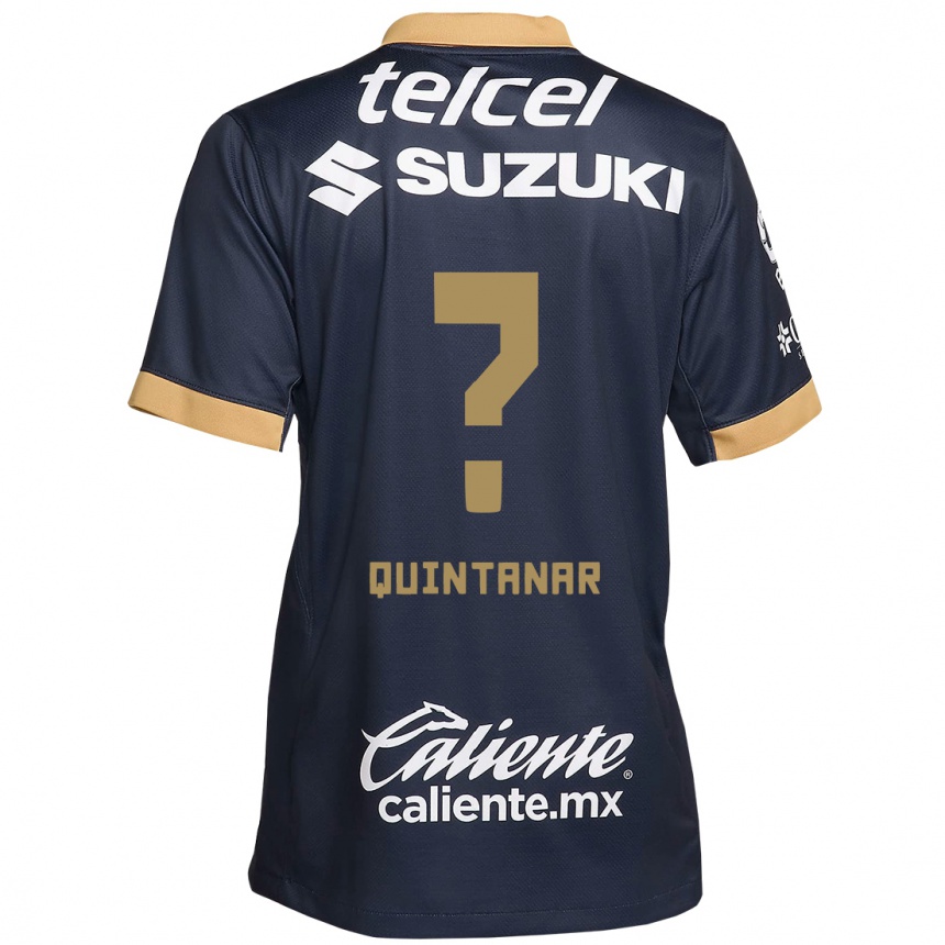 Men Football Edgar Quintanar #0 Obsidian Gold White Away Jersey 2024/25 T-Shirt Za