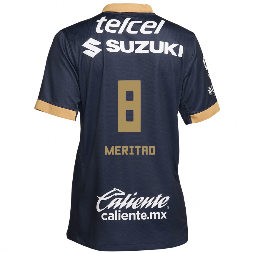 Men Football Higor Meritao #8 Obsidian Gold White Away Jersey 2024/25 T-Shirt Za