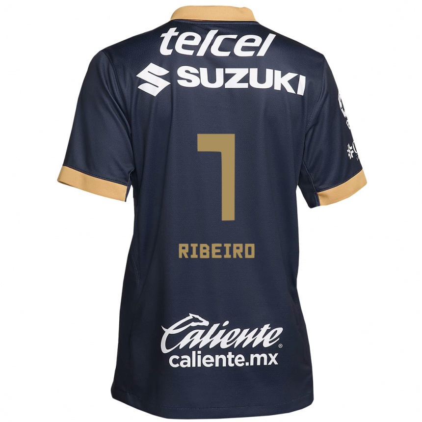 Men Football Stephanie Ribeiro #7 Obsidian Gold White Away Jersey 2024/25 T-Shirt Za