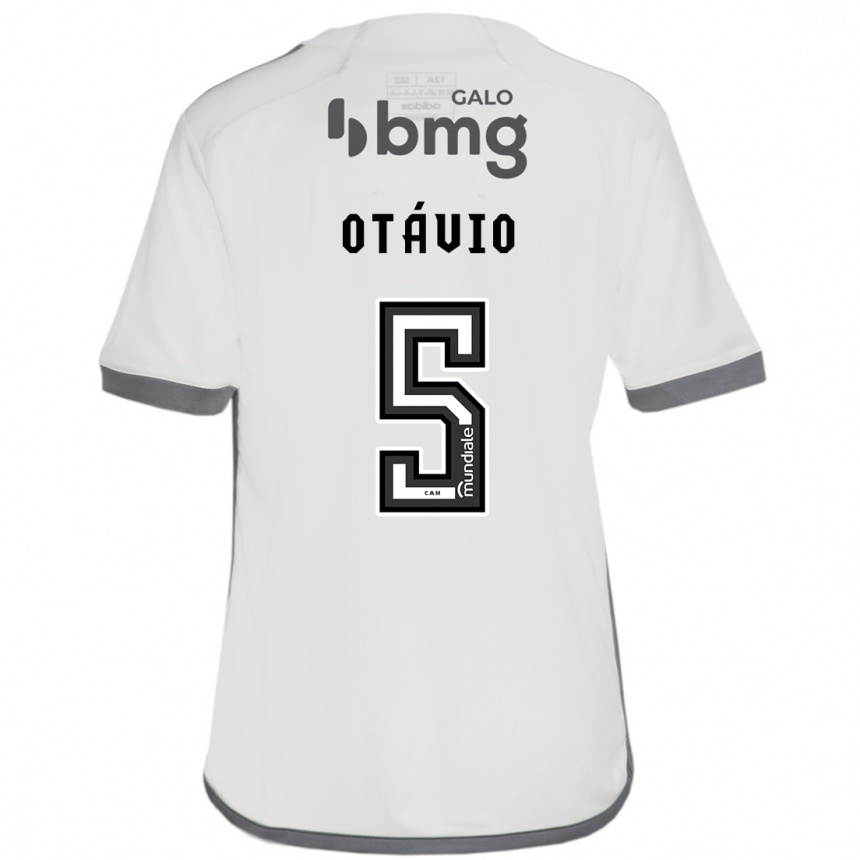 Men Football Otávio #5 Off White Away Jersey 2024/25 T-Shirt Za