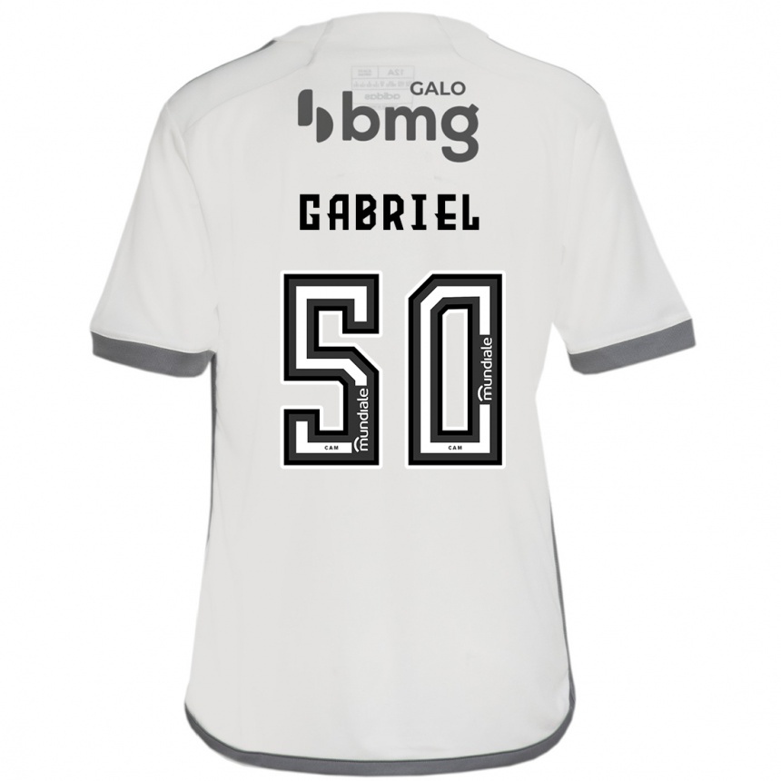 Men Football Vitor Gabriel #50 Off White Away Jersey 2024/25 T-Shirt Za