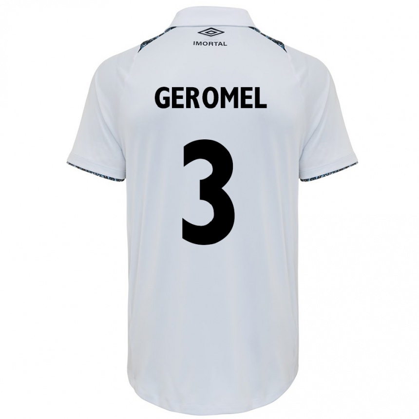 Men Football Pedro Geromel #3 White Blue Away Jersey 2024/25 T-Shirt Za