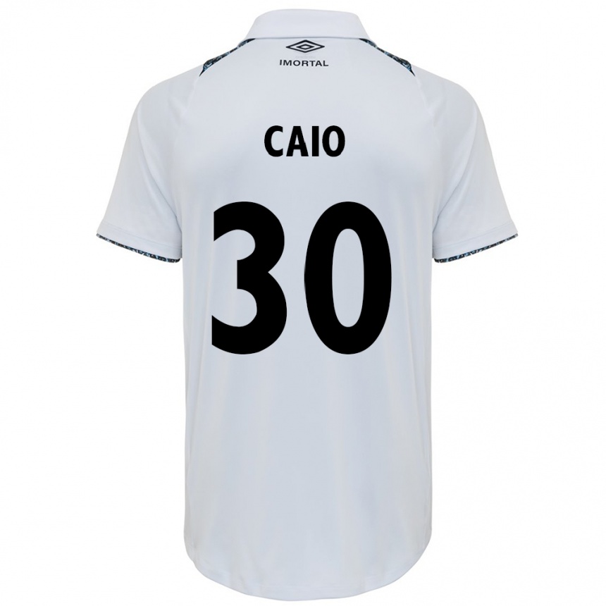 Men Football Rodrigo Caio #30 White Blue Away Jersey 2024/25 T-Shirt Za